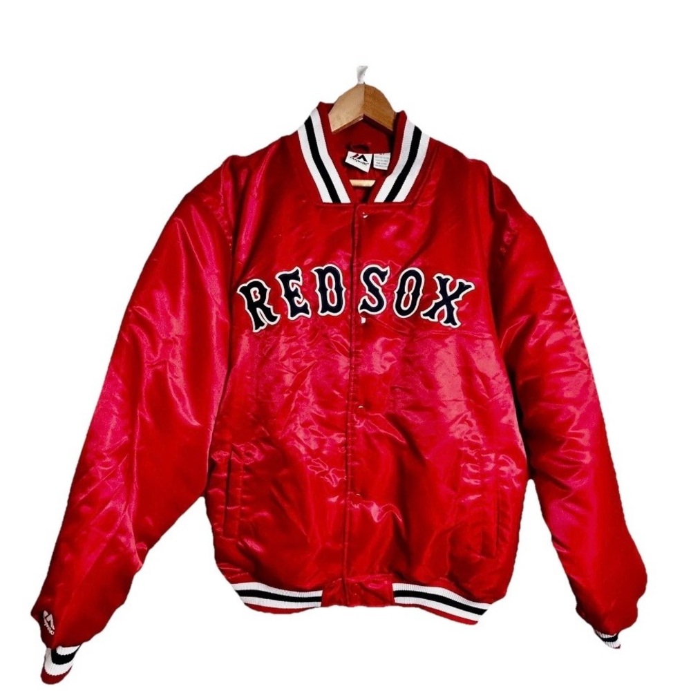 🔥NWT VTG RARE Majestic RED SOX ⚾️MLB Satin Bomber Jacket 🔥 In perfect condition!